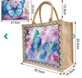 Preview: Diamond Painting 2 Stück Bilder in der Einkaufstasche Schmetterling